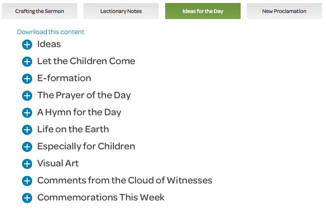 preaching page ideas for the day tab