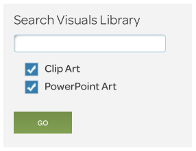 visuals page search box
